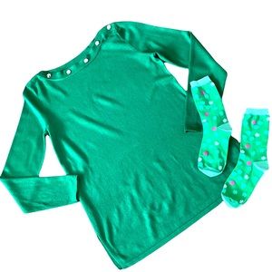 Christmas or St. Patrick’s Day Green Tunic and Socks